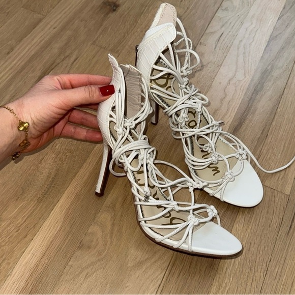 Sam Edelman Shoes - Elegant White Lace-Up Heels